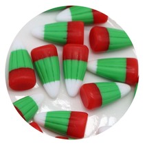 AGD Christmas Supply - FAKE Resin Red White Green Candy Corn Cabochon 20pc - $38.99