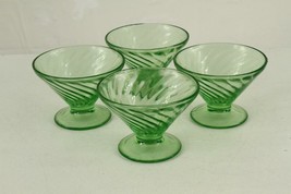 Vintage Depression Glass Anchor Hocking 4PC Spiral Cone Shaped Footed Sh... - £18.95 GBP