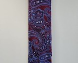 Nautica Dark Red/Blue Paisley Pattern Neck Tie, 100% Silk - $18.99