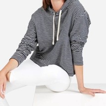 EVERLANE Striped Cropped Hoodie Sweatshirt Cotton Pullover Size Small - $24.74