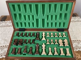 Staunton Travel Wooden Chess Set 16 Inch Folding With Portable Insert Tray - £67.02 GBP