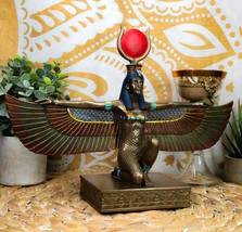 Egyptian Goddess Of Motherhood And Magic Isis Ra Kneeling With Open Wings Statue - £55.93 GBP