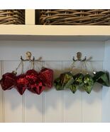 Vintage QVC Glass Faceted Ornaments Set of 17 Red &amp;amp; Green Diamond Mercur... - €76,71 EUR