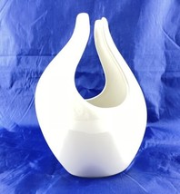 Torre & Tagus Vase White Short 7" High Modern Minimalist Clean Lines - $72.57