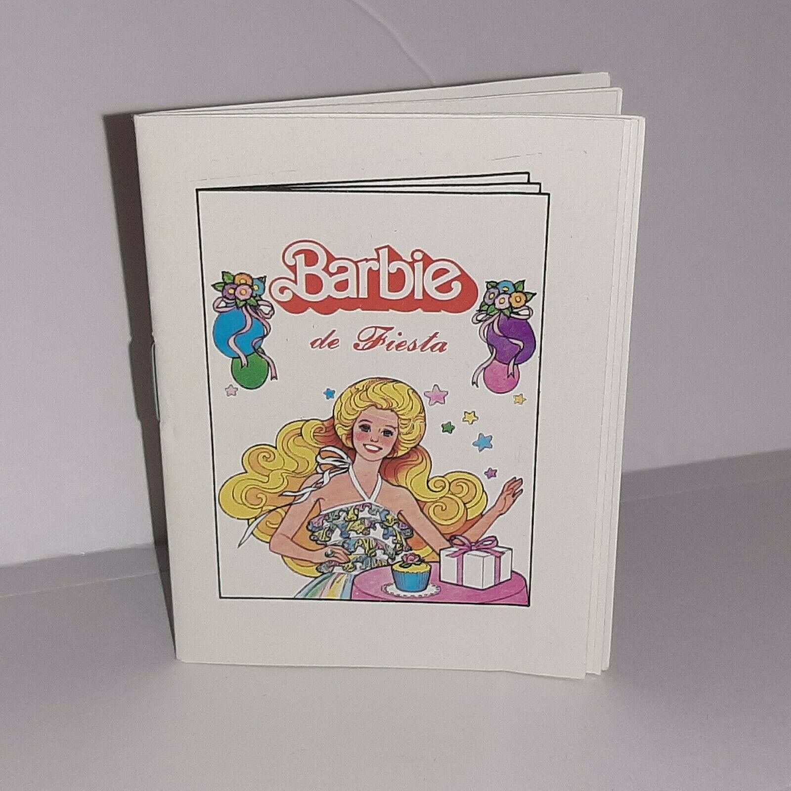 Vintage Barbie de Fiesta Mini 4" Blank Book Spanish Happy Birthday Barbie 1982 - $9.90