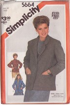 Simplicity Vintage Pattern 5664 Sz 10 Misses&#39; Unlined Jacket 3 Variations Uncut - £2.31 GBP