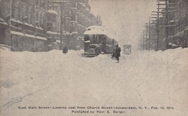 Amsterdam Ny ~ Est Principale S.W / Snow-Trolley IN 1914 Blizzard ~ P Berger - £7.66 GBP