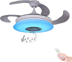 Horevo Fandelier Retractable Blades Ceiling Fans With Lights And Bluetooth - £198.46 GBP