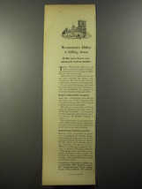 1954 The English-Speaking Union Abbey Fund Ad - Westminster Abbey is falling - £14.55 GBP
