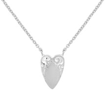 Versatile Heart Shaped Romantic Swirls Sterling Silver Necklace - £13.81 GBP