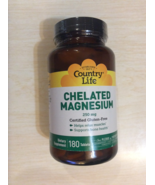 COUNTRY LIFE CHELATED MAGNESIUM - 180 Tablets - 250 mg - Relaxes muscles - £12.89 GBP