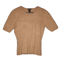Ann Taylor Small Short Sleeve Brown Knit Top - £12.40 GBP