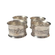 Vintage Silver Plated Napkin Rings Baroque By Wallace 734 1-3/4&quot; Diameter - £24.78 GBP