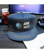 VTG Trucker Style Mesh/Foam Snapback Hat Made in Philippines AT&amp;T NCC Denim - £10.81 GBP
