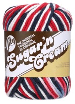 Lily Sugar&#39;n Cream Yarn  Ombres Red, White &amp; Blue - £12.06 GBP