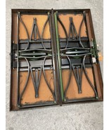 Vintage &quot;Handy&quot; Suitcase Folding Picnic Table &amp; Chair Set Milwaukee Stam... - £540.51 GBP
