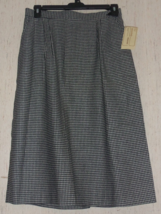 Nwt Womens Vintage Sears Black &amp; White Houndstooth Wool Blend Skirt Size 18 - £36.74 GBP