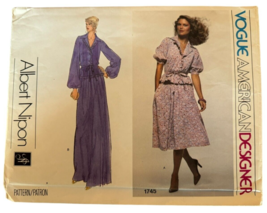 Vogue Sewing Pattern 1745 Top and Skirt American Designer Albert Nipon Cut 10 - £6.40 GBP