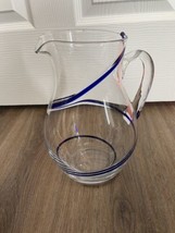 Pier One Swirline Swirl Cobalt Blue Glass 94 OZ Drink Pitcher - £58.03 GBP