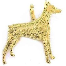 Doberman Pinscher Dog Charm 17.5mm &amp; 18&quot; Chain 14k Gold - £86.86 GBP