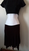 Speechless Womens Brown  Silky Midi Skirt Size S Fit n Flare Uneven Bott... - $14.85