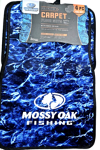 Mossy Oak Fishing Premium 4pc Full Set Auto Car Carpet Floor Mats Blue R... - £46.90 GBP