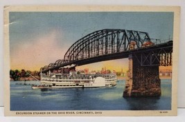 Excursion Steamer on the Ohio River Cincinnati Ohio Postcard A2 - £3.53 GBP