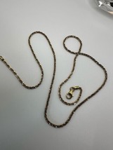 Vintage Sterling Silver And Gold Textured Chain Necklace 20” X 2mm - $39.60