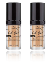 (2-Pack) L.A. Girl Pro Coverage Liquid Foundation, Natural 644 - £15.74 GBP