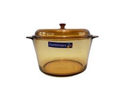 Luminarc FRANCE 5L Amber Glass 5L Casserole Dutch Oven Cooking Pot w Lid  - £87.22 GBP