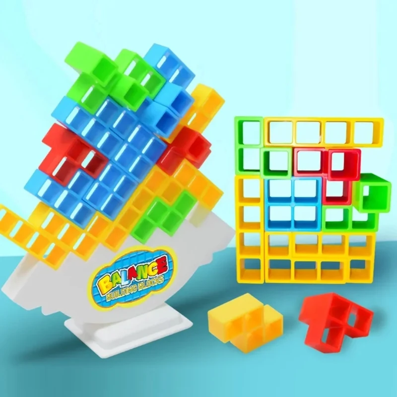 16-64Pcs Tetra Tower Game Stacking Blocks Stack Building Blocks Balance Puzzle - £11.82 GBP+