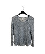 Free People Light Blue Knit Open Back Long Sleeve Top Size M - $27.87