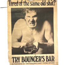 Bouncers Dive Bar San Francisco Tired Same Old Sh*t Vtg Poster South Beach 22x30 - £38.20 GBP