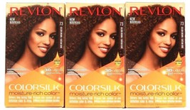 3 Ct Revlon Colorsilk Moisture Rich 73 Golden Brown 3D Color Gel Permanent Dye - £23.46 GBP