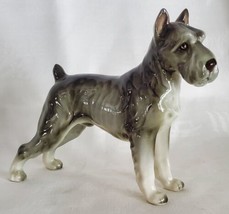 Lefton Schnauzer Figurine Figure Dog Japan H03103 6 1/2&quot; x 5 1/2&quot; - $28.00