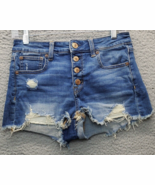 American Eagle Outfitters Cut Off Shorts Womens Size 4 Blue Stretch Butt... - $20.32