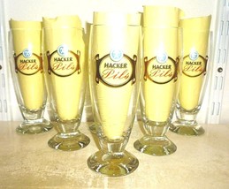 6 Hacker Brau Munich Hacker Pils German Beer Glasses  - £23.88 GBP