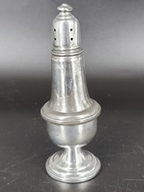 Empire Salt Shaker Weighted Pewter Glass Insert #742  5&quot;H x 1.75&quot;D Vinta... - $13.27