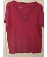 Ralph Lauren Plus SZ Women&#39;s Knit Short Sleeve Knit Shirt Magenta Pink L... - €7,46 EUR