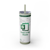 Freak in the Sheets Spreadsheet Theme Tumbler Glitter Seascape Office Hu... - $34.99