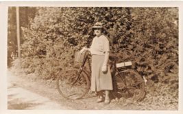 Woman &amp; Bicycle~Real Photo Postcard Likely British - £7.87 GBP