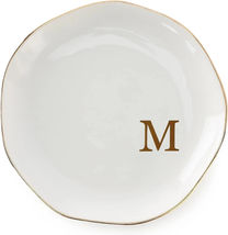 Glyxorian Ceramic Jewelry Tray 4.5" White Trinket Plate Ring Dish Gift f... - $10.77