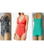 Calvin Klein Swimsuit White Label Women&#39;s Ruched One-piece, Solid or Sna... - $49.17 CAD