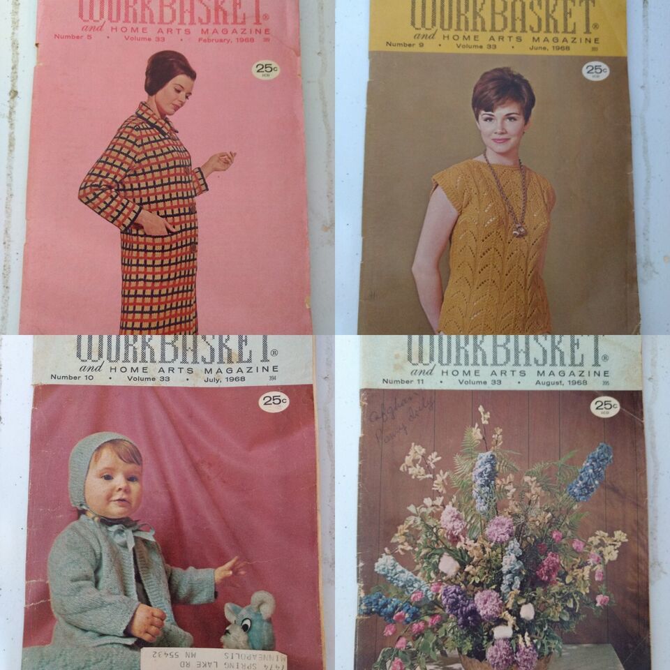 1968 4 Issues of The Workbasket Home &amp; Needlecraft  Booklets Feb-Jun-Jul... - $7.91