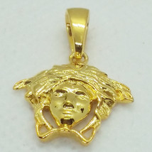 14K Oro Amarillo Chapado Plata Cabeza Símbolo Colgante Con 18&quot; Cadena - £90.69 GBP