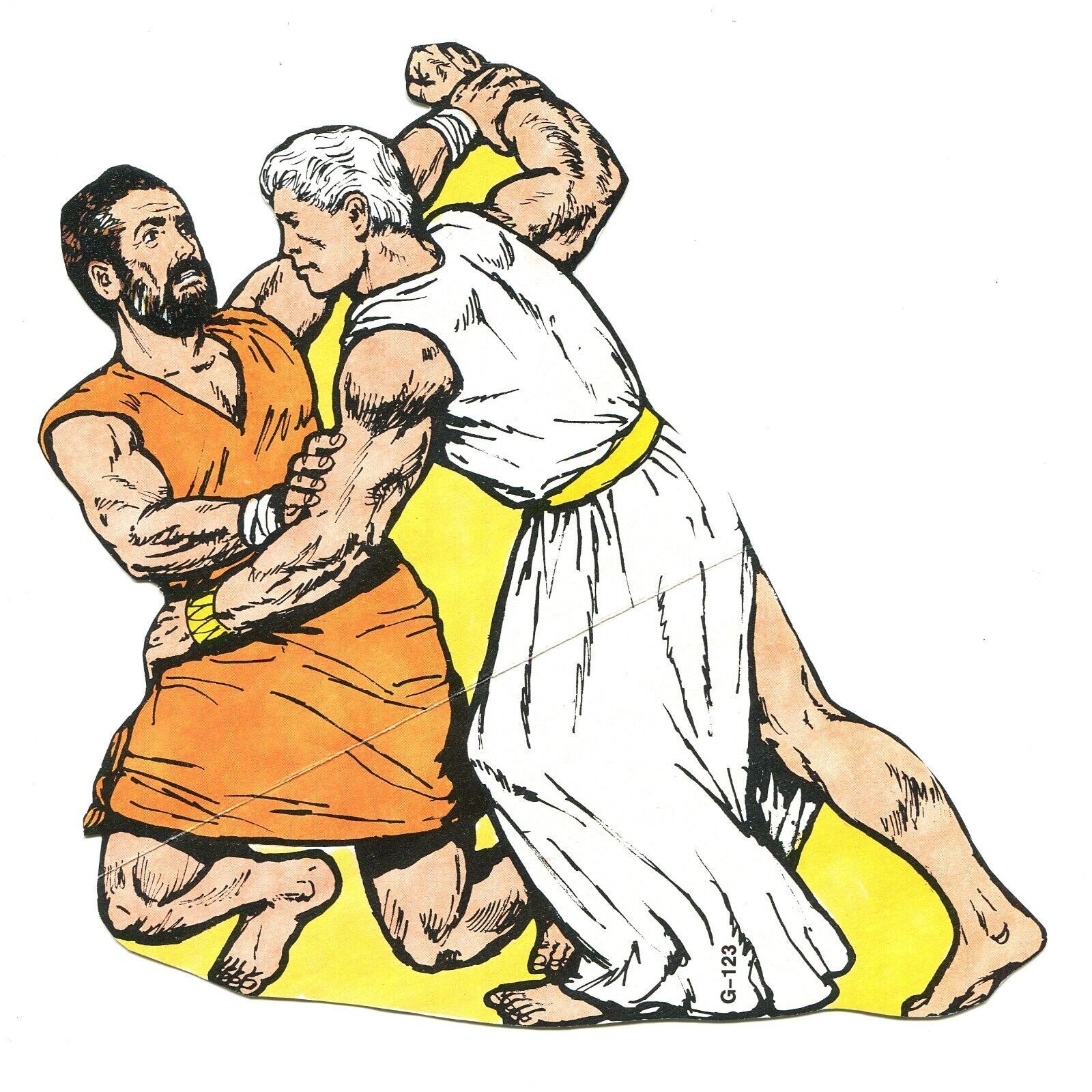 Jacob Wrestling Angel Flannel Board Bible Story Figure 80s Regular Bapti... - $9.70