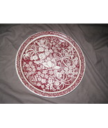 Vintage 1930s MAROON Color Hawaiian Flowers Vernon Kilns LEI LANI Dinner... - $61.40 CAD