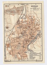 1910 Original Antique Map Of Dessau Germany - £15.21 GBP