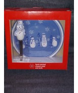 CHRISTMAS DECORATION Snowman Hand-painted Cheese Plate and Knife Set KOHLS - $9.89