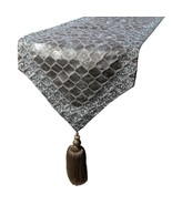 Silver Mesh - Grey Jacquard Silk Decorative Table Runner - £51.15 GBP+